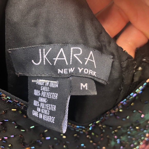 Vintage Beaded Floral Cocktail Dress Medium - Picture 5 of 7